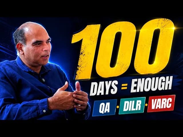 Arun Sharma explains how to prepare for CAT in 100 days