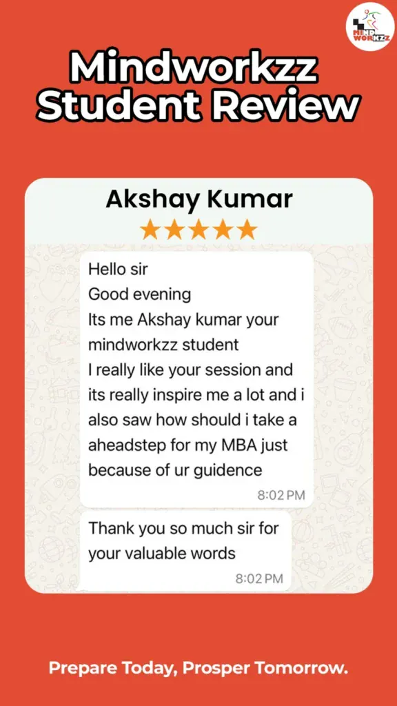 Akshay Kumar thanking the academy team for MBA guidance and motivation