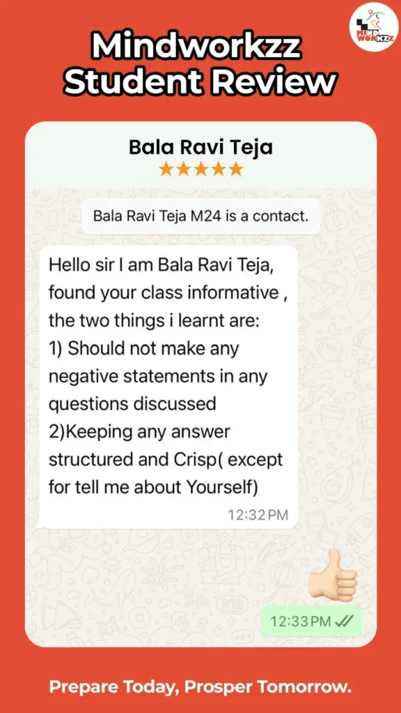 Bala Ravi Teja reviewing guidance on structured and crisp interview answers